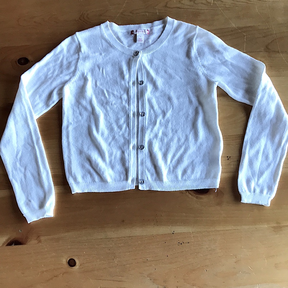 Girls L/S light weight sweater with rhinestone buttons